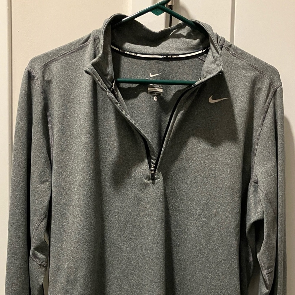 Nike running quarter zip up sweater with thumb holes in sleeves